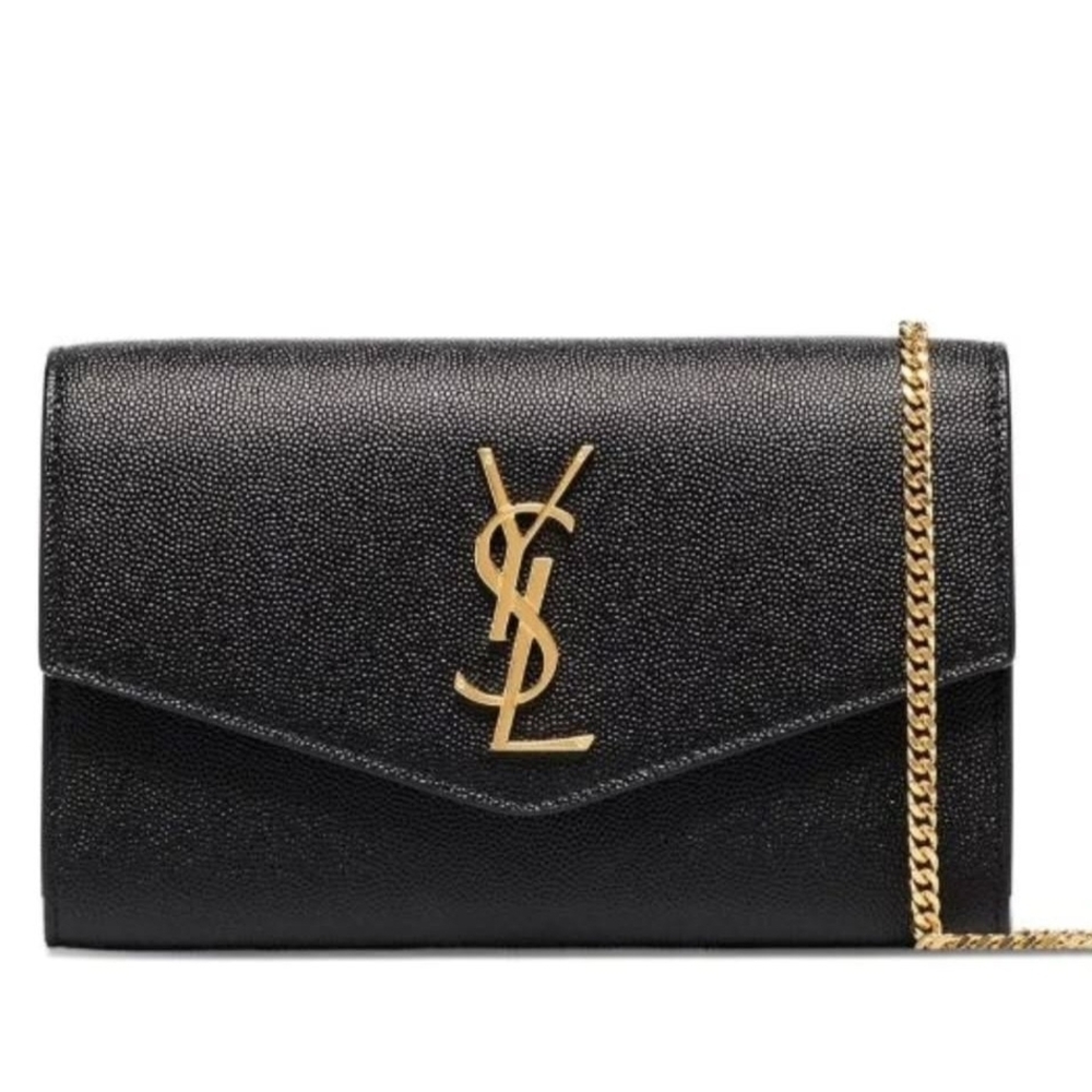 Yves Saint Laurent Black Leather Chain Bag
